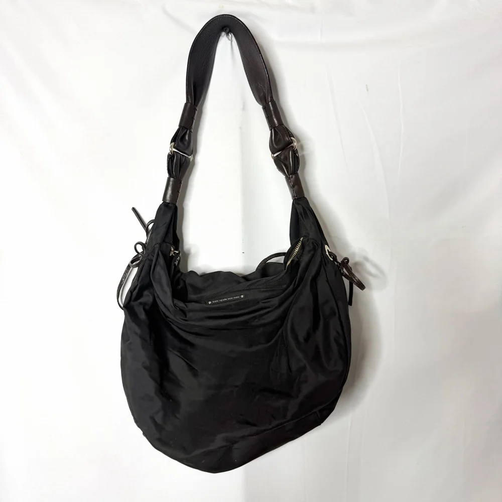 Kate Spade Y2K Black Nylon Shoulder Crescent Bag One Size
